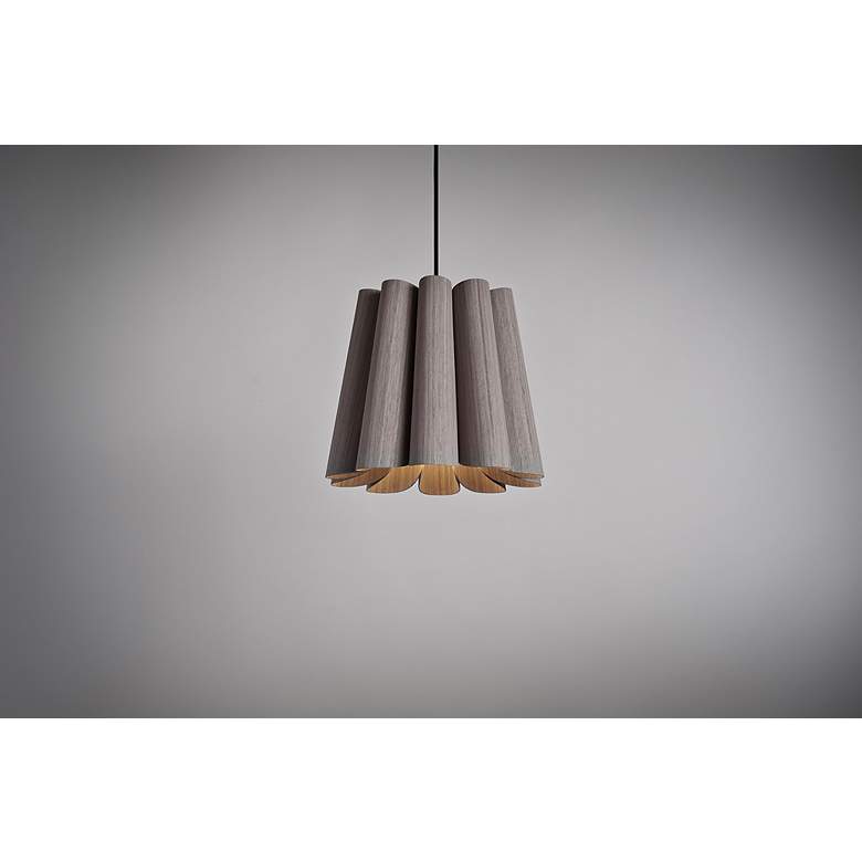 Image 3 Bruck Renata 12 1/2"W Gray Oak and Ash Wood Pendant Light more views