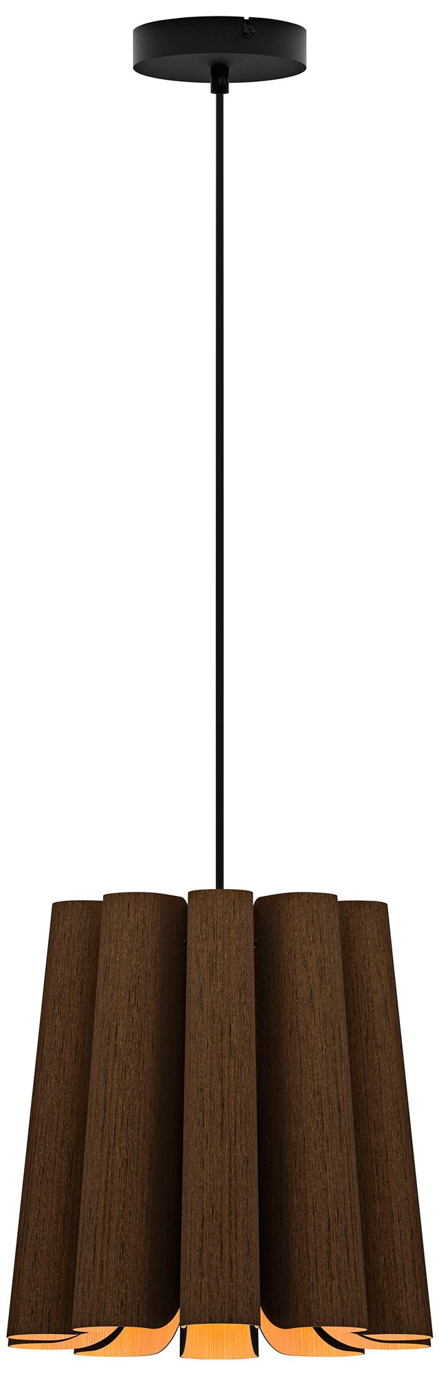 Image 2 Bruck Renata 12 1/2" Wide Ebony and Ash Wood Pendant Light - Made to Order