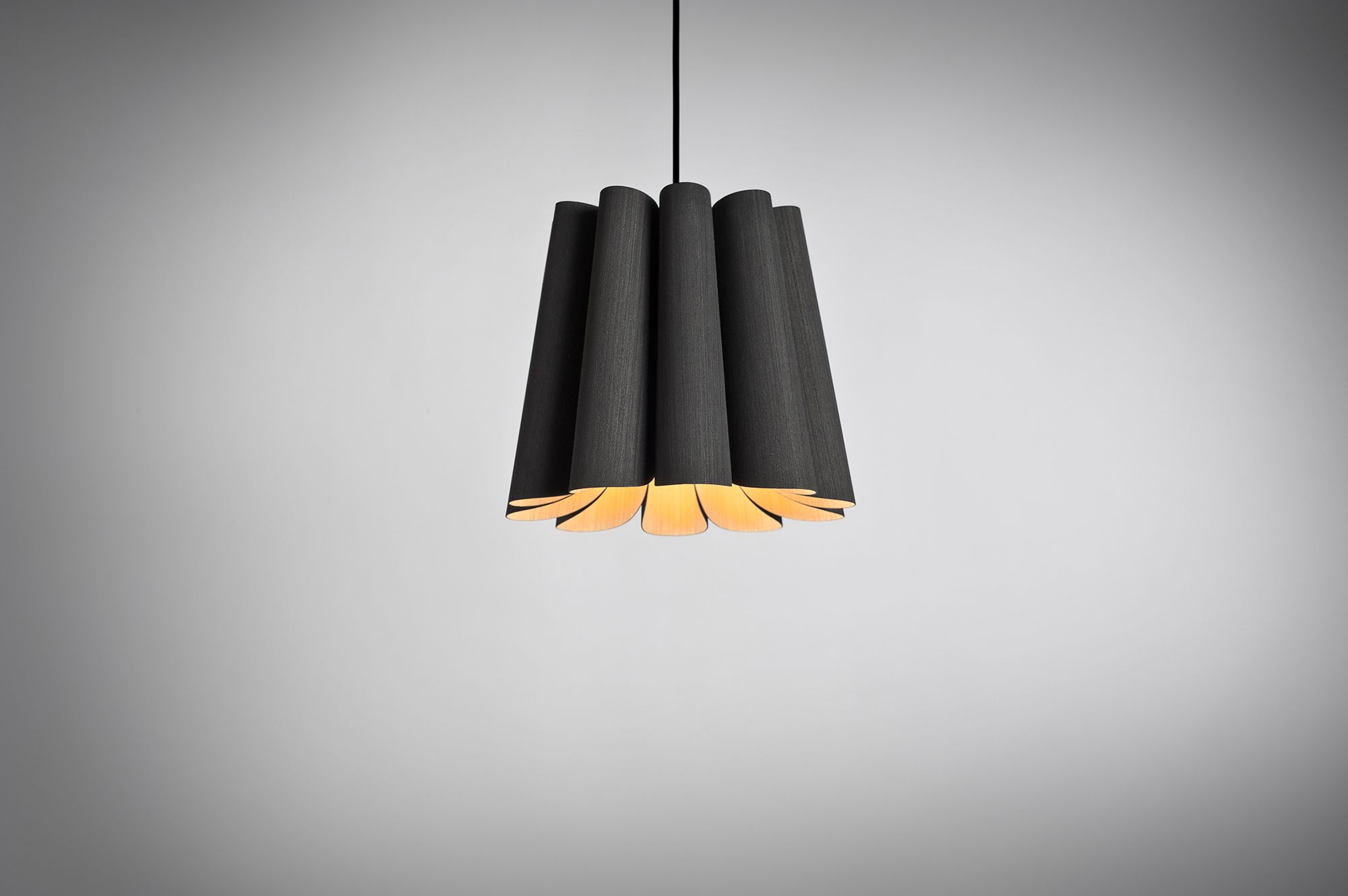 Bruck Renata 12 1/2" Wide Ebony and Ash Wood Pendant Light - Made to Order