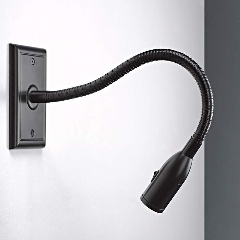 Image 1 Bruck Resort 3" Wide Black LED Gooseneck Picture Light
