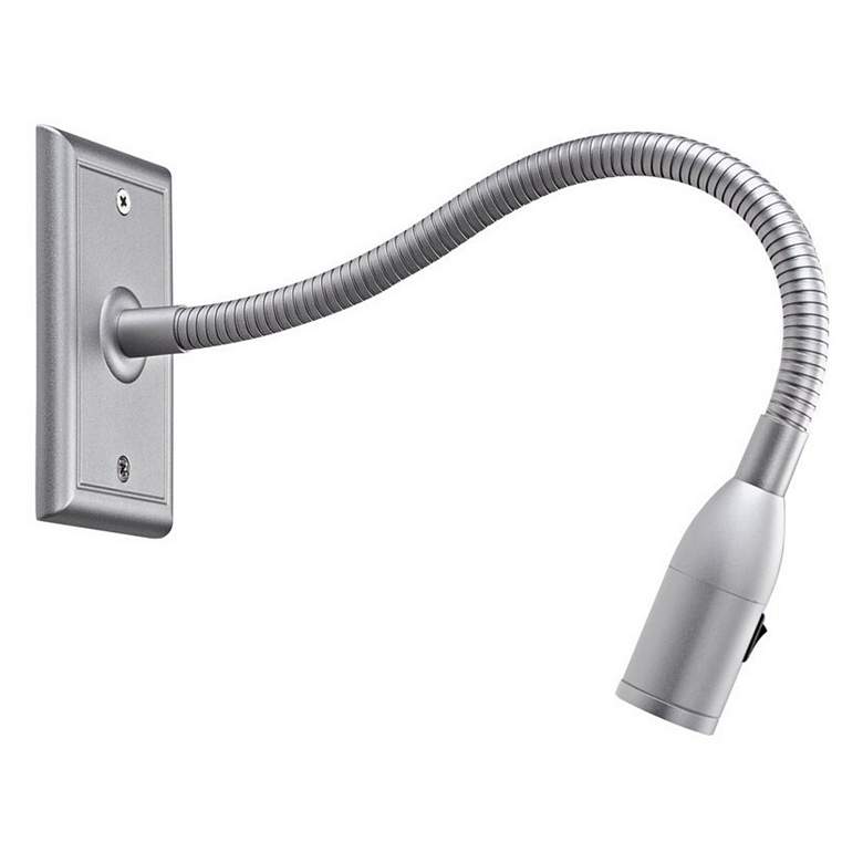 Image 1 Bruck Resort 3"W Matte Chrome LED Gooseneck Picture Light