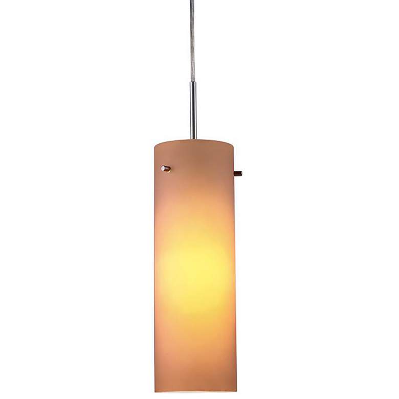 Image 1 Bruck Titan 1 4"W Matte Chrome Mini Pendant w/ Amber Glass