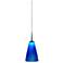 Bruck Zara 4 1/2" Wide Chrome Mini Pendant with Blue Glass