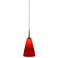 Bruck Zara 4 1/2"W Chrome Mini Pendant with Red Glass Shade