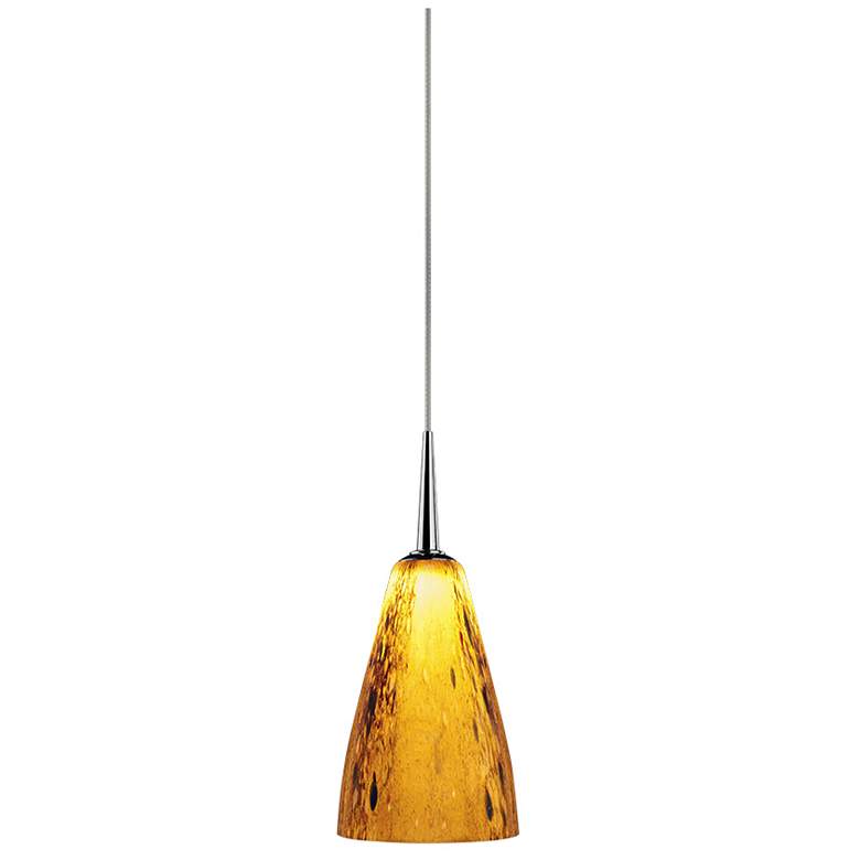 Image 1 Bruck Zara 4 1/2"W Matte Chrome Cinnamon Glass Mini Pendant