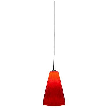 Bruck Zara 4 1/2"W Chrome Mini Pendant with Red Glass Shade