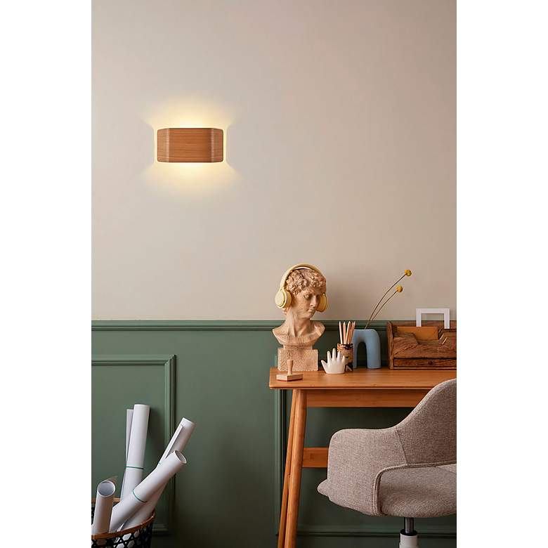 Image 6 Bruck Zen 5 1/2" High Oak Wood LED Wall Sconce more views