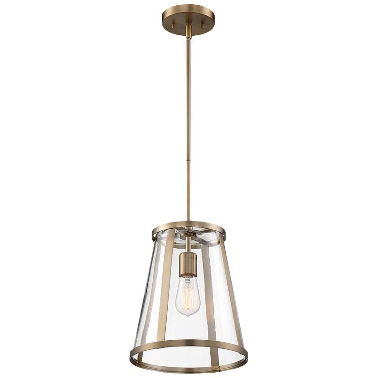 Image 1 Bruge; 1 Light; Pendant Fixture; Burnished Brass Finish with Clear Glass