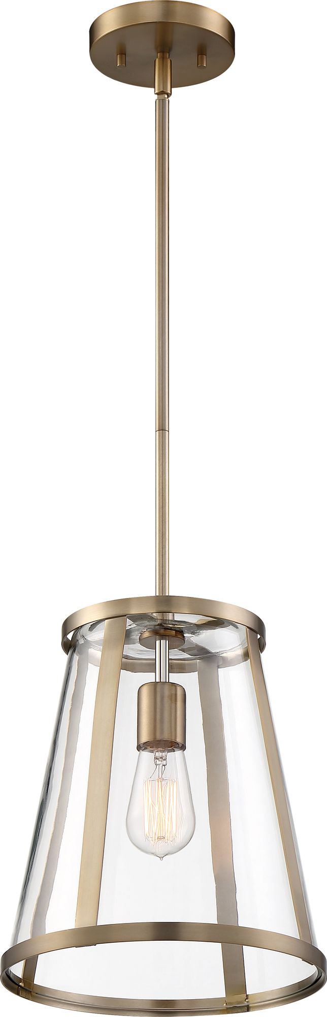 Image 2 Bruge; 1 Light; Pendant Fixture; Burnished Brass Finish with Clear Glass more views