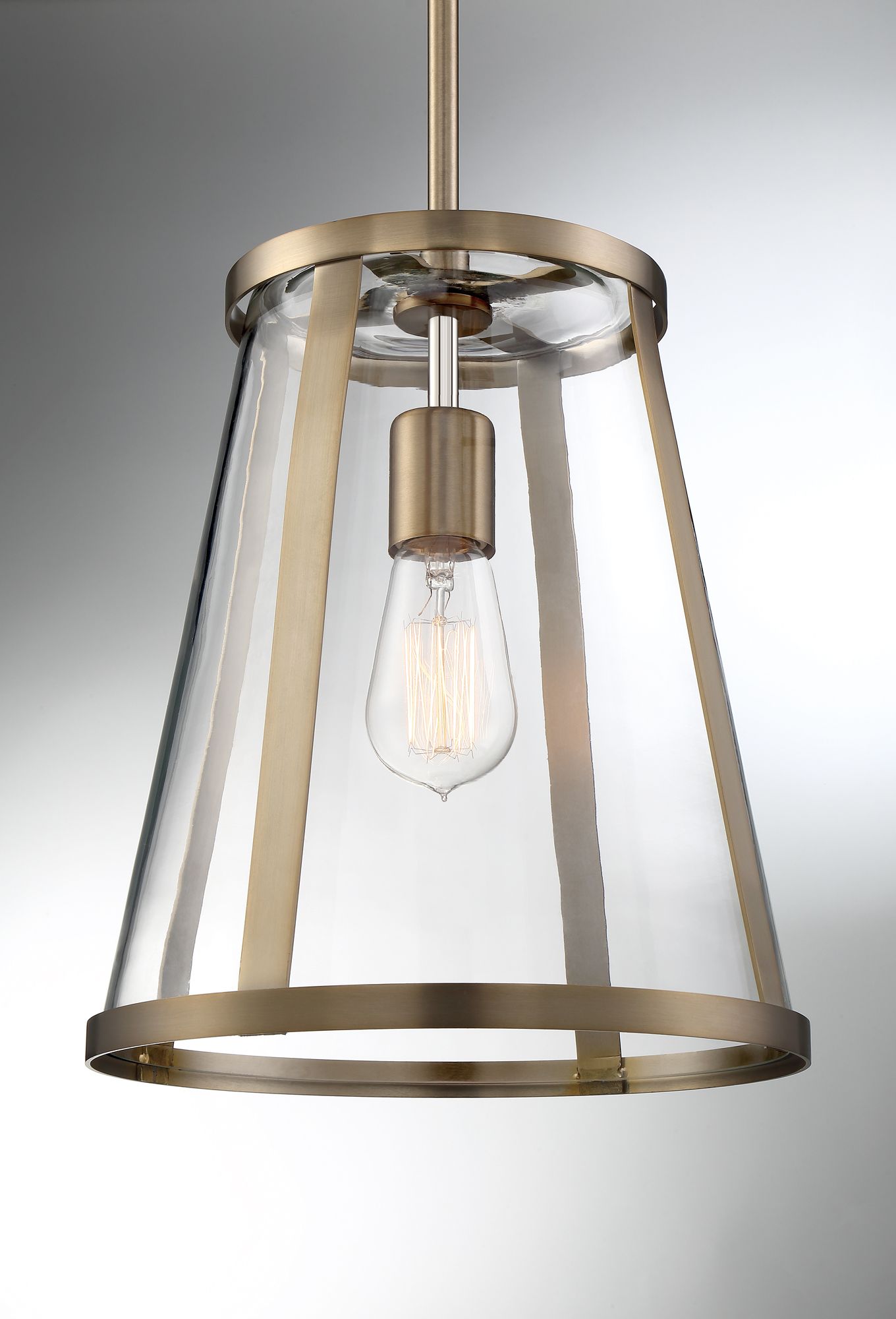 Image 5 Bruge; 1 Light; Pendant Fixture; Burnished Brass Finish with Clear Glass more views