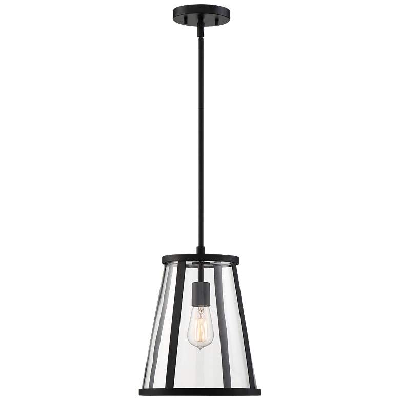 Image 1 Bruge; 1 Light; Pendant Fixture; Matte Black Finish with Clear Glass