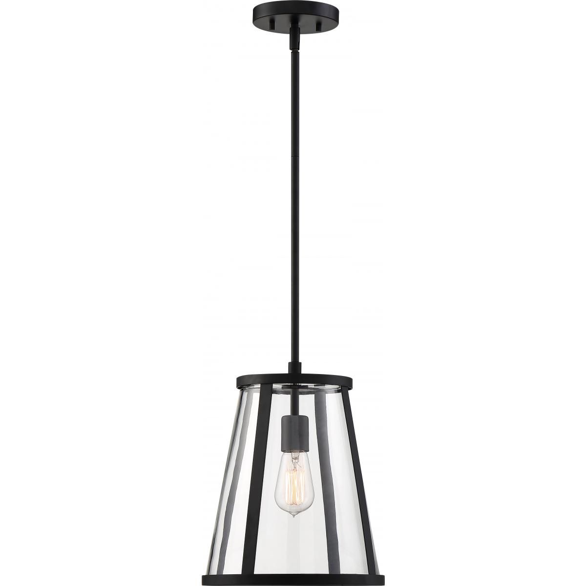 Image 2 Bruge; 1 Light; Pendant Fixture; Matte Black Finish with Clear Glass more views