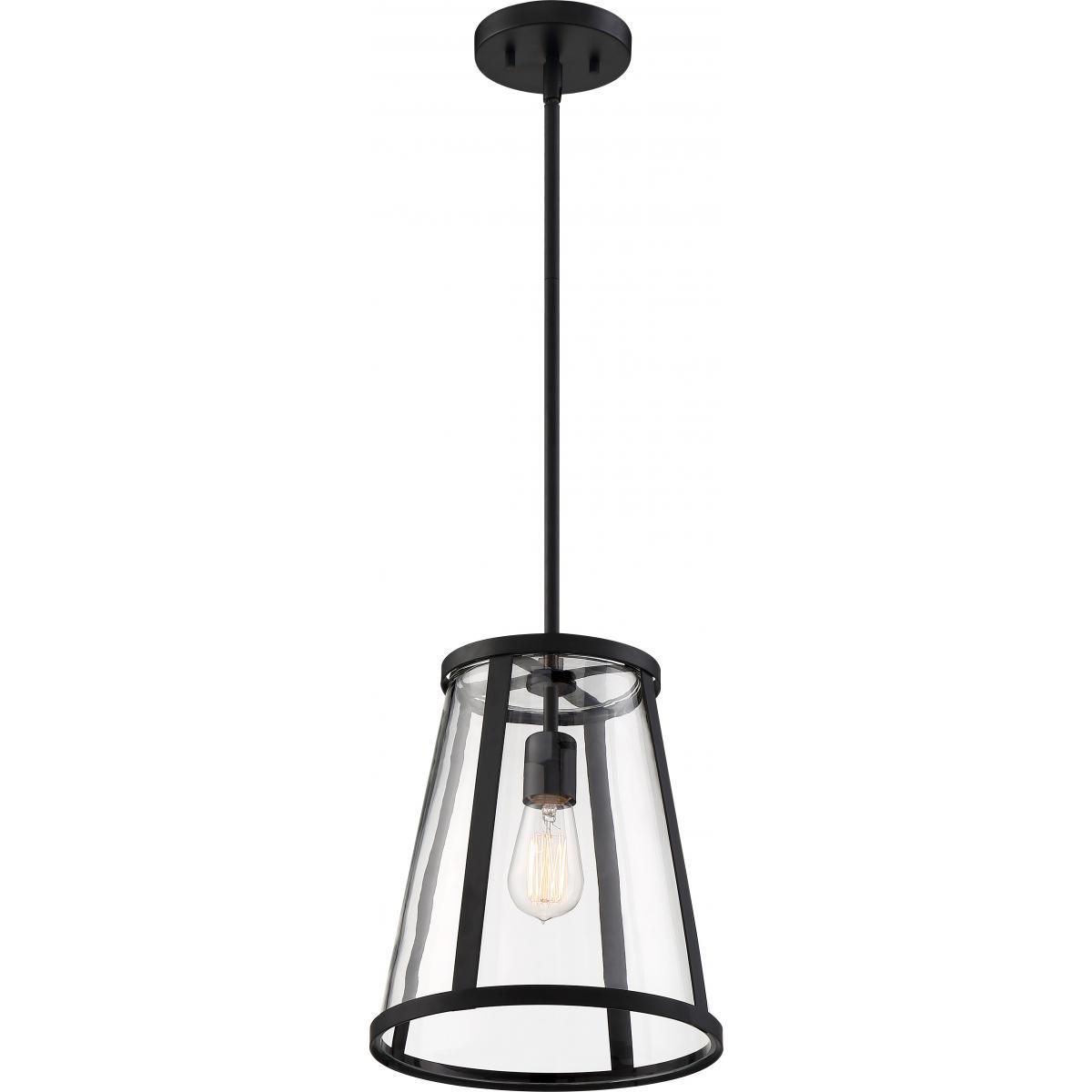 Image 4 Bruge; 1 Light; Pendant Fixture; Matte Black Finish with Clear Glass more views