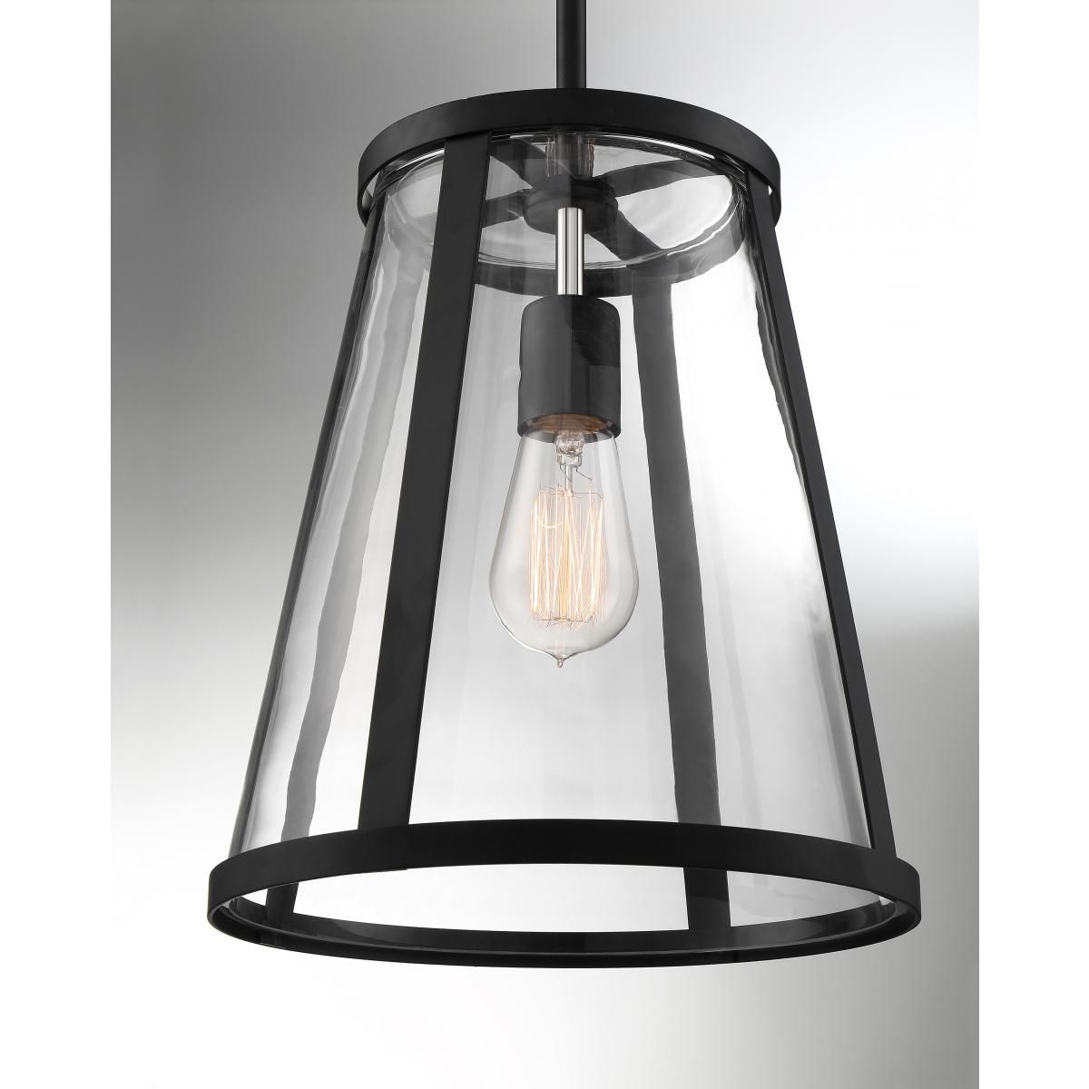 Image 5 Bruge; 1 Light; Pendant Fixture; Matte Black Finish with Clear Glass more views