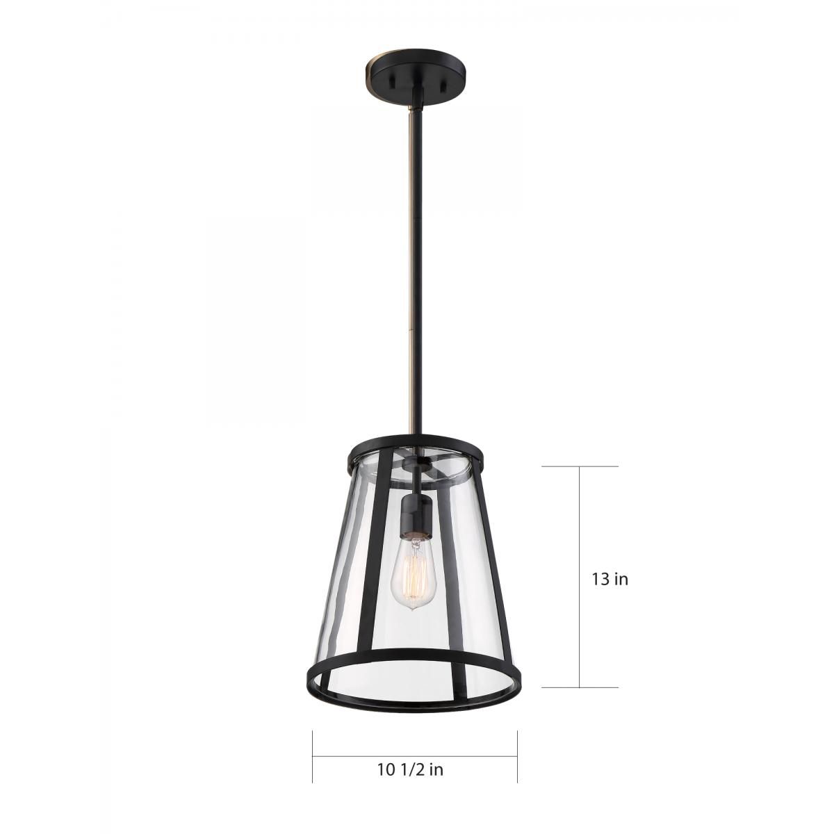 Image 6 Bruge; 1 Light; Pendant Fixture; Matte Black Finish with Clear Glass more views