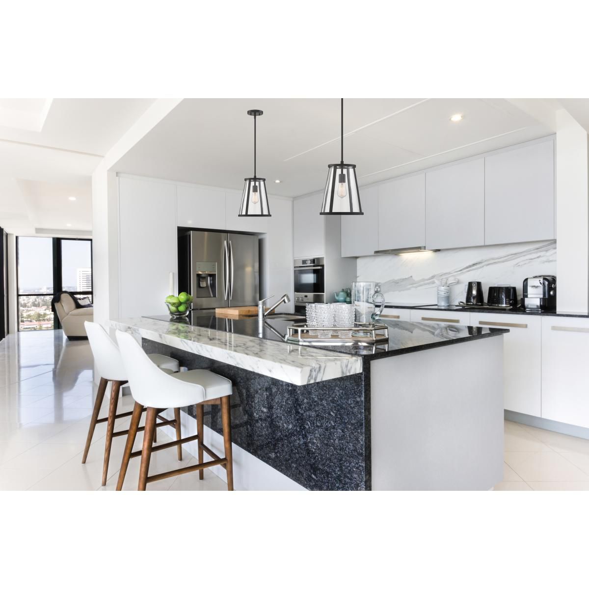 Image 7 Bruge; 1 Light; Pendant Fixture; Matte Black Finish with Clear Glass more views