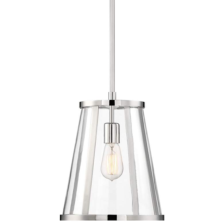 Image 1 Bruge; 1 Light; Pendant Fixture; Polished Nickel Finish with Clear Glass