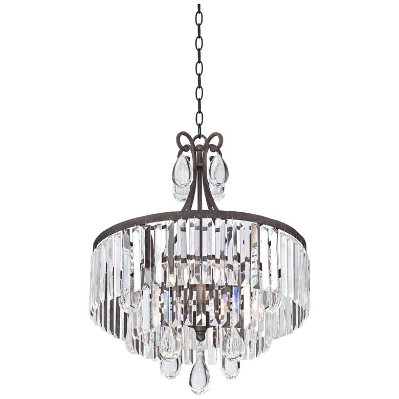 Bruini 20&quot; Wide Bronze Crystal 4-Light Chandelier by Inspire Me Home more views