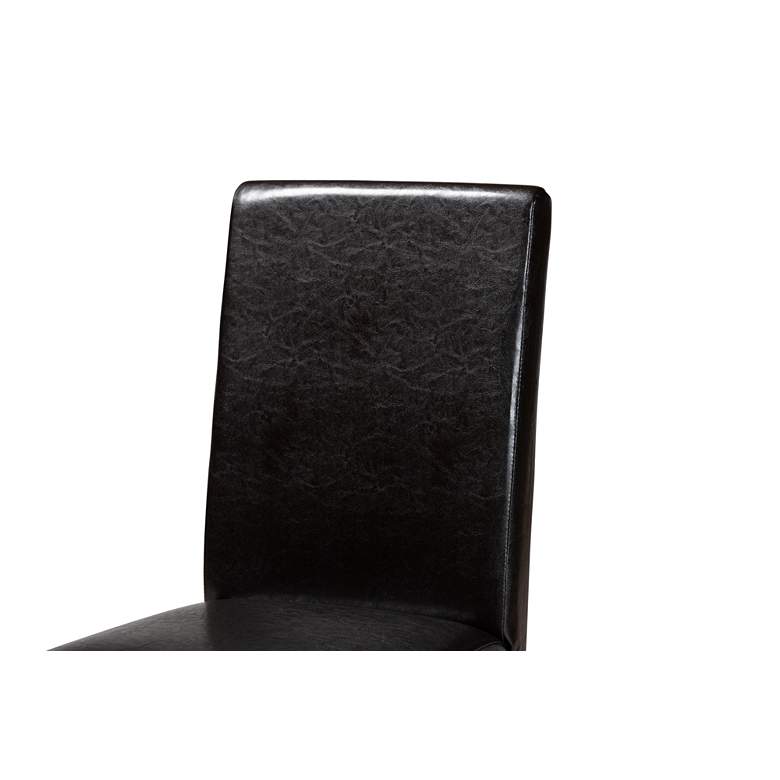 Image 4 Bruna Dark Brown Faux Leather 5-Piece Dining Set more views