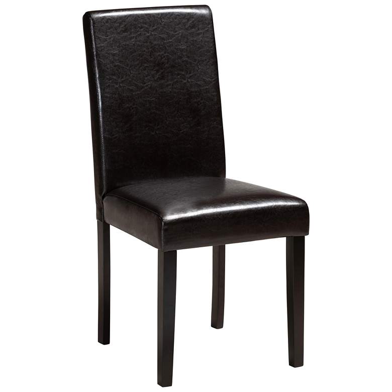 Image 7 Bruna Dark Brown Faux Leather 5-Piece Dining Set more views