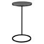 4_Brunei 12 1/2"W Aged Black Antique Nickel Round Accent Table more views