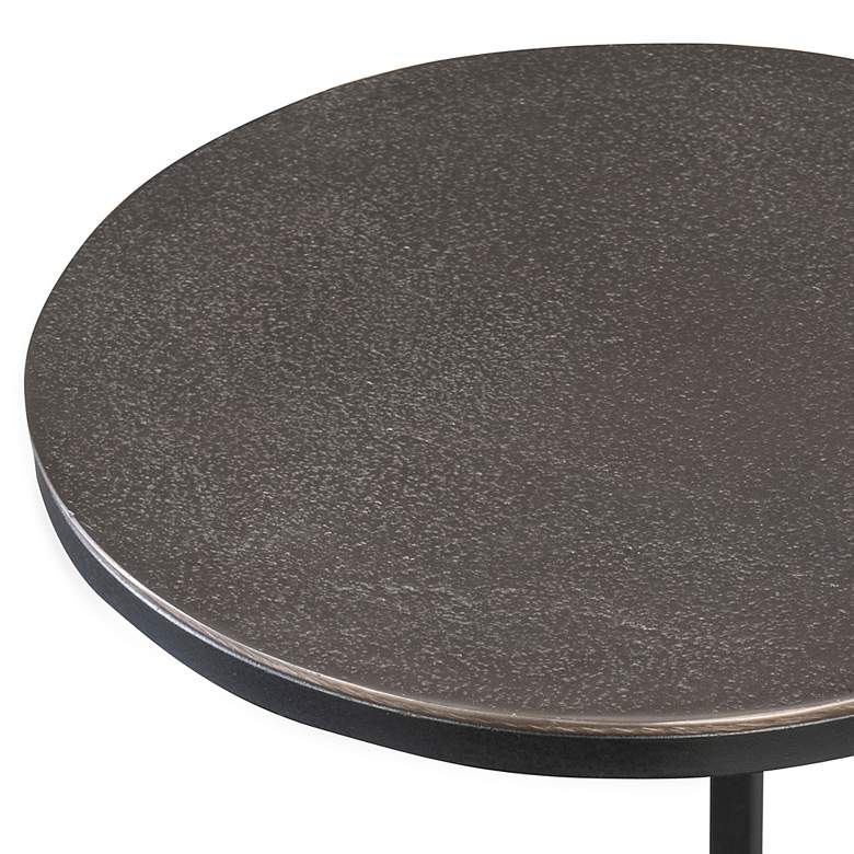 Image 5 Brunei 12 1/2"W Aged Black Antique Nickel Round Accent Table more views