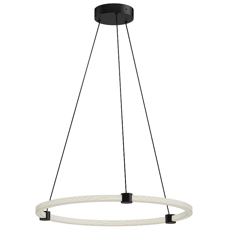 Image 1 Bruni 24 1/2" Wide Black and White Ring LED Pendant Light