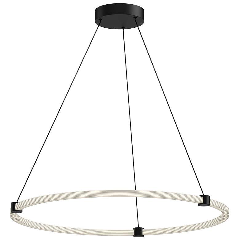 Image 1 Bruni 32 1/2" Wide Black LED Ring Pendant Light