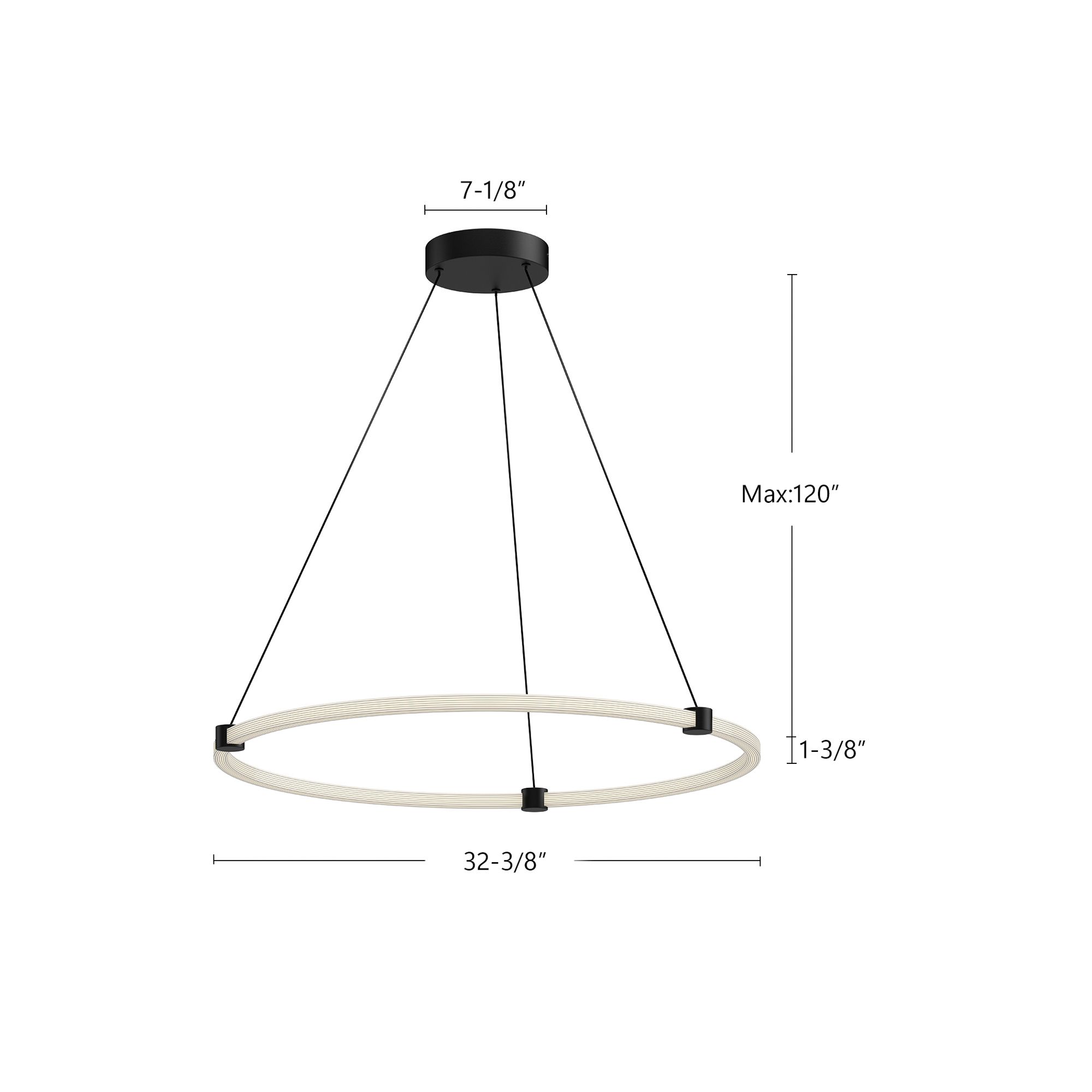 Image 4 Bruni 32 1/2" Wide Black LED Ring Pendant Light more views