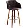 Bruno 29 1/2" Chocolate Faux Leather Swivel Barstool