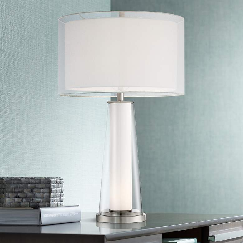 Image 1 Bruno Clear Glass with Frosted Inner Nightlight Table Lamp