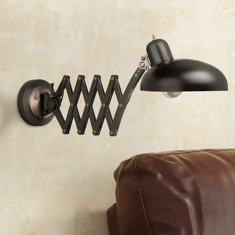 Image 1 Bruno Collection Scissor Arm Pharmacy Plug-In Wall Light
