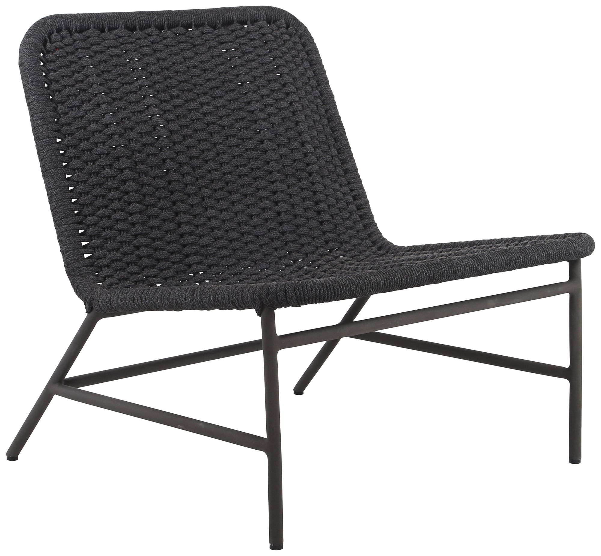 Bruno Dark Gray Bronze Woven Rope Outdoor Chair