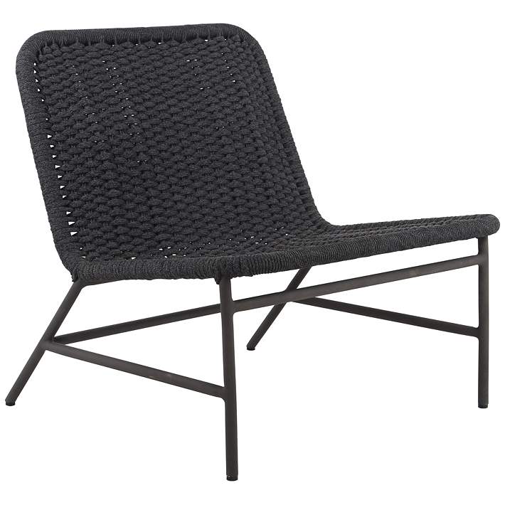 Bruno Dark Gray Bronze Woven Rope Outdoor Chair - #89J32