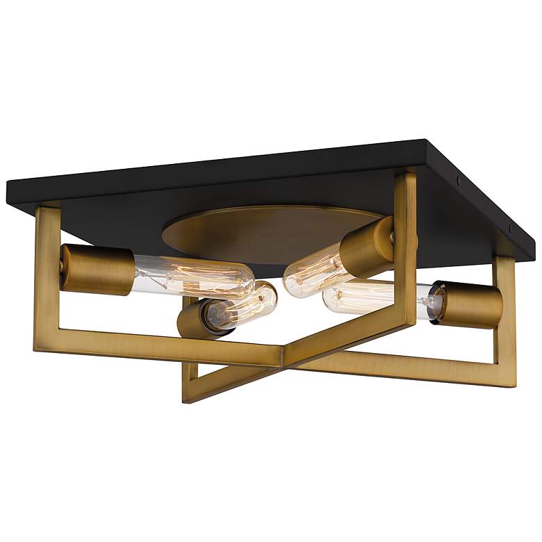 Image 3 Brunson 4-Lt Aged Brass Flush Mt