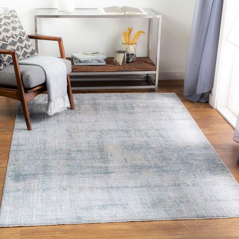 Image 1 Brunswick BWK-2301 7'10"x10'3" Gray and Ice Blue Area Rug
