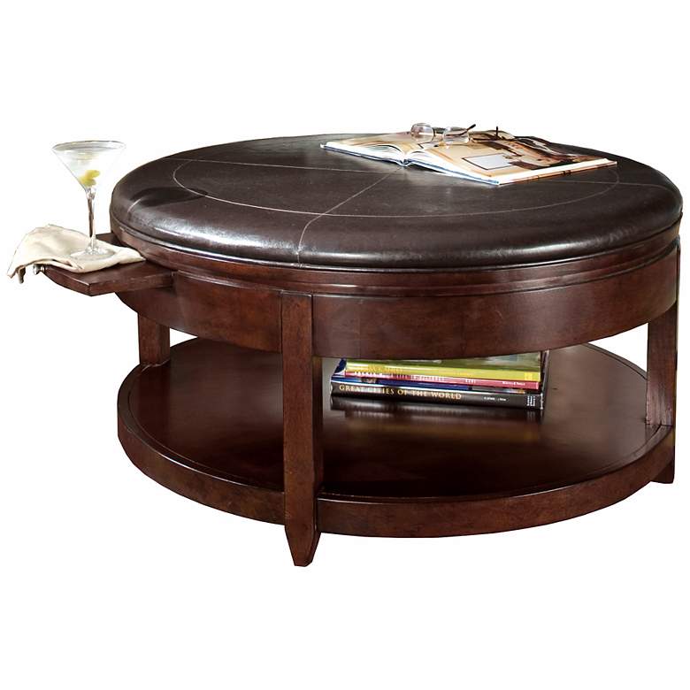 Image 1 Brunswick Faux Leather Ottoman or Cocktail Table