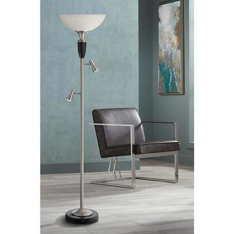Image 1 Brunswick Tree Torchiere Floor Lamp with Side Lights