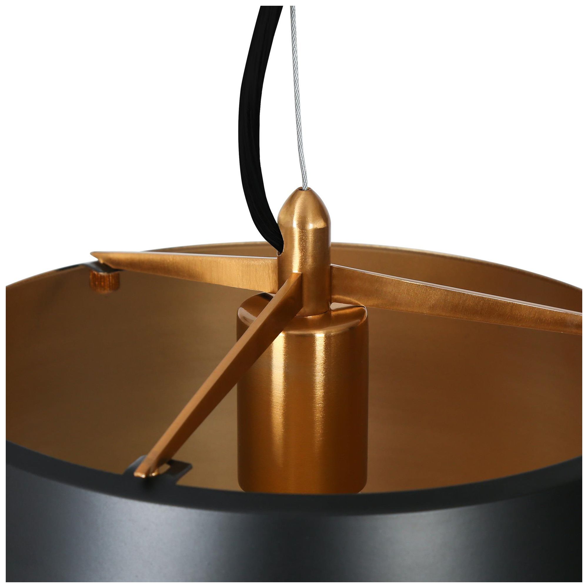 Image 3 Brunxe 10.6"W 1-Light Dome Black Brass Metal Pendant more views