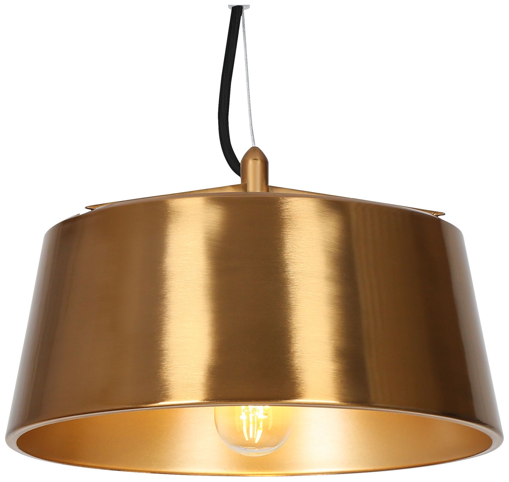Thumbnail1 of Brunxe 10.6"W 1-Light Dome Warm Brass Metal Pendant