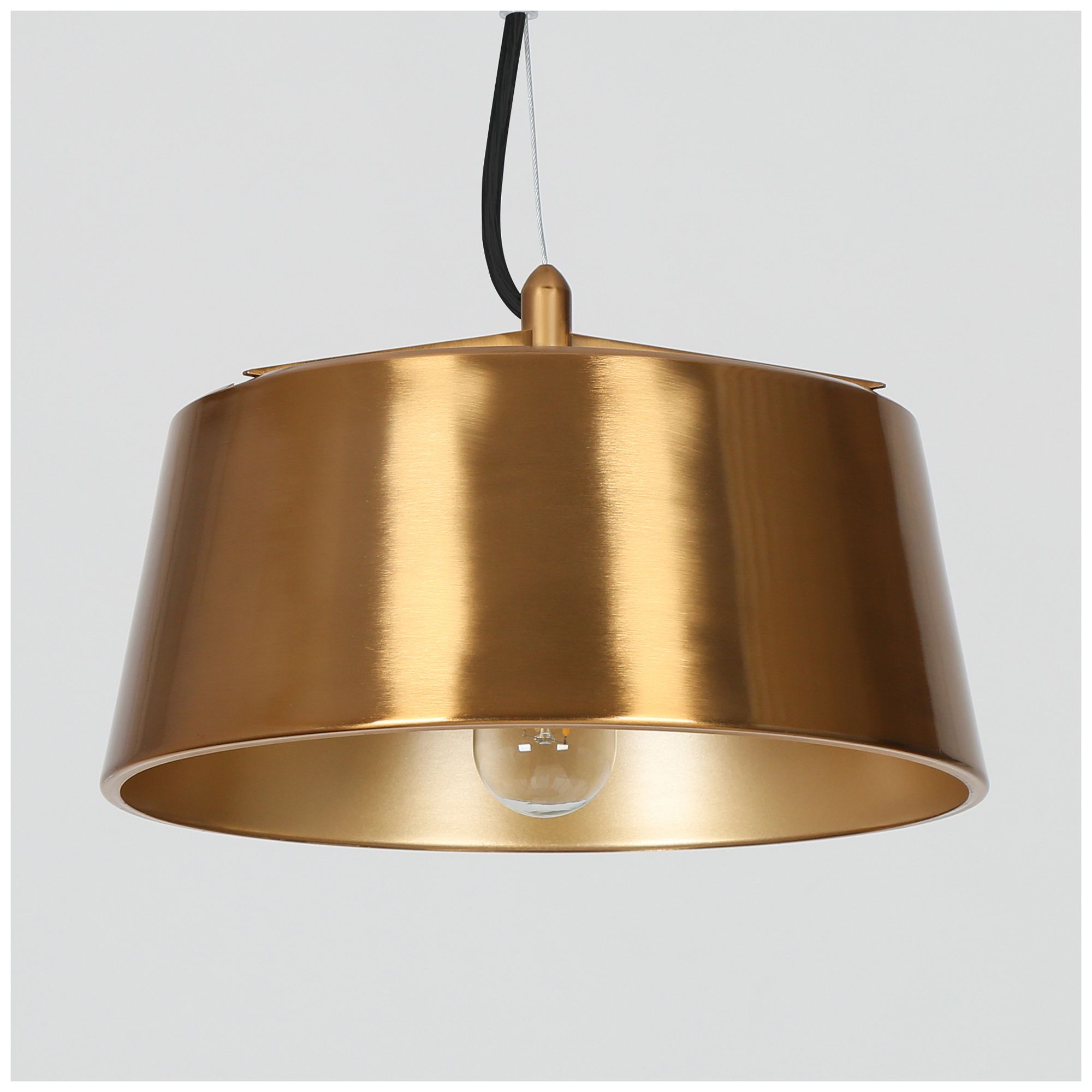 Thumbnail2 of Brunxe 10.6"W 1-Light Dome Warm Brass Metal Pendant more views