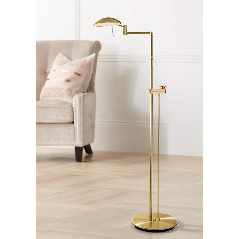 Image 1 Brushed Brass Bernie Series LED Holtkoetter Floor Lamp