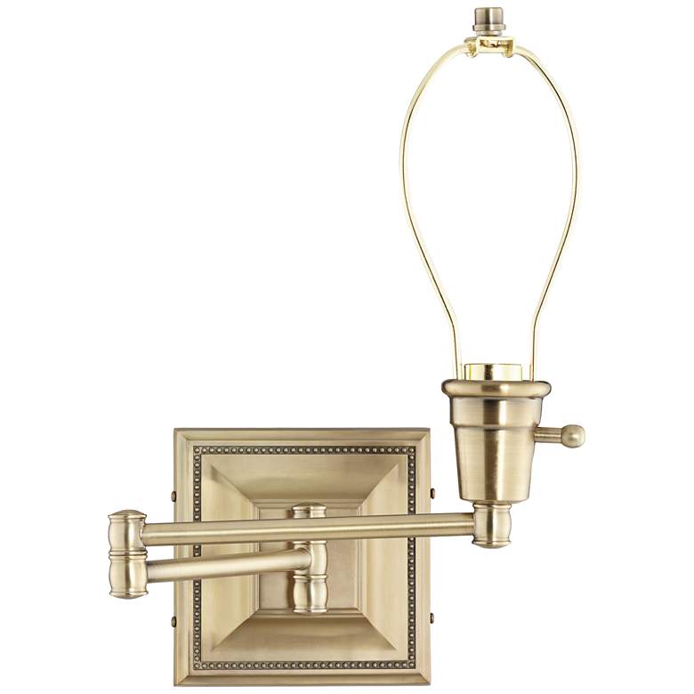 Image 1 Brushed Brass Finish Plug-In Swing Arm Wall Lamp Base