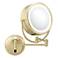 Brushed Brass Pivoting 9" Wide Hardwired LED Vanity Mirror