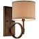 Brushed-Bronze Hand-Crafted Shade 13" High Wall Sconce