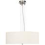 3_Brushed Nickel 24"W Pendant Chandelier with Opaque Shade