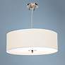 2_Brushed Nickel 24"W Pendant Chandelier with Opaque Shade