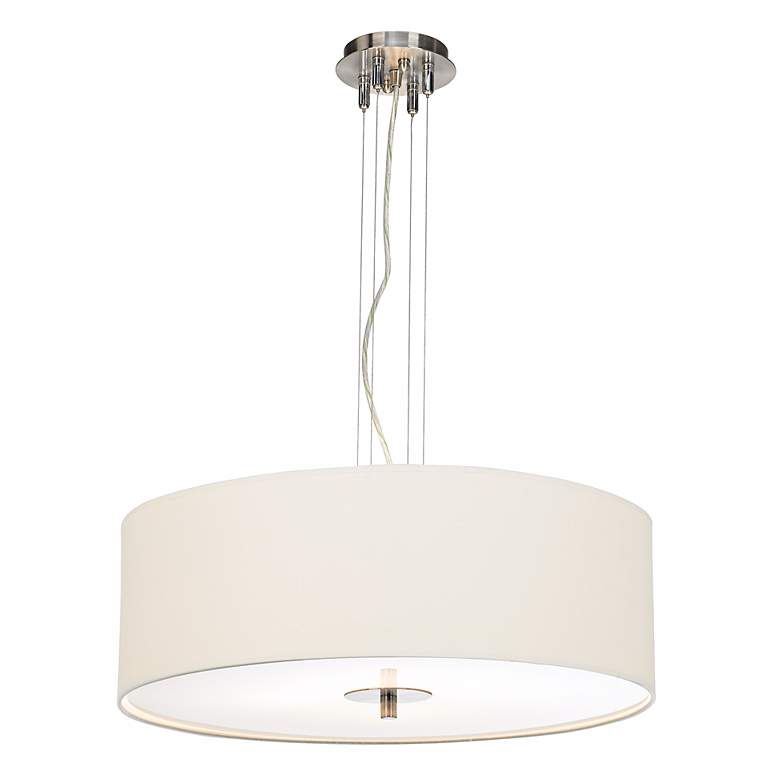 Image 4 Brushed Nickel 24"W Pendant Chandelier with Opaque Shade more views