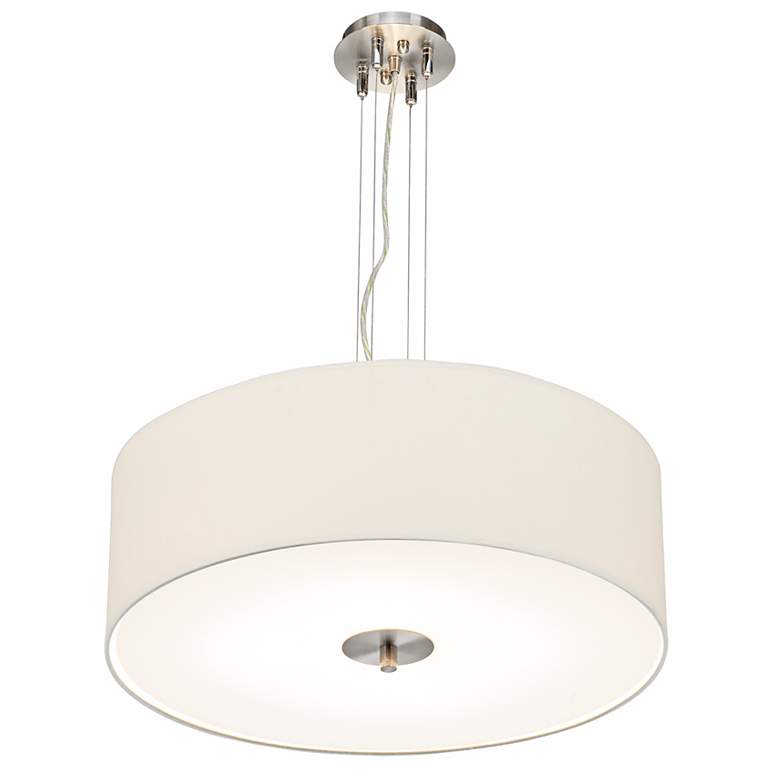 Image 5 Brushed Nickel 24"W Pendant Chandelier with Opaque Shade more views