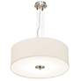 5_Brushed Nickel 24"W Pendant Chandelier with Opaque Shade more views